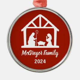 Weihnachts-Krippenmeister Familienname & Jahr Ornament Aus Metall