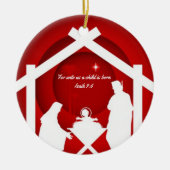 Weihnachts-Krippenschmuck Keramik Ornament (Vorne)