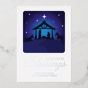 Weihnachts-Krippenszene Christlicher Segen Folieneinladung