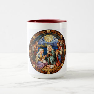 Weihnachts-Krippenszene-Illustration Tasse