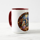 Weihnachts-Krippenszene-Illustration Tasse (Vorderseite Links)
