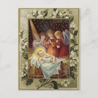 Weihnachts-Krippenszene Vintage-Reproduktion Postkarte