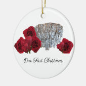 Weihnachts-Kronleuchter-Rose Keramik Ornament (Links)