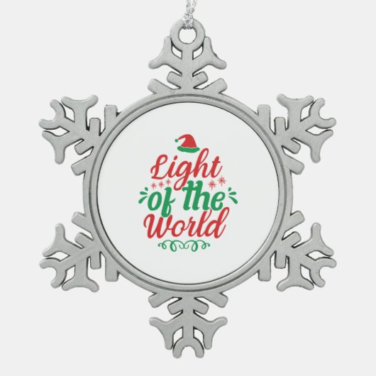 Weihnachts-Kunstlicht Schneeflocken Zinn-Ornament (Vorderseite)