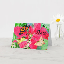 Weihnachts-Kunstmonarch Butterfly und Hummingbird Karte