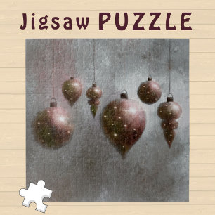 Weihnachts-Kupfer-Bausteine auf Grau - Puzzle