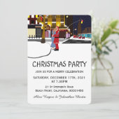 Weihnachts-Kuss am Broadway - Einladung (Stehend Vorderseite)