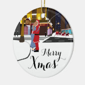 Weihnachts-Kuss am Broadway Weihnachten Ornam Keramik Ornament (Links)