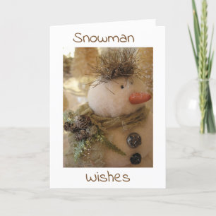 WEIHNACHTS-"KÜSSE" MIT SCHNEEMANN-"WÜNSCHE" ROMANZ FEIERTAGSKARTE