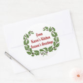 Weihnachts-Label Jahreszeit Grüße Backen, Lebensmi Runder Aufkleber (Umschlag)