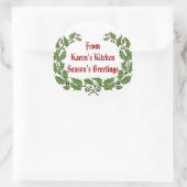 Weihnachts-Label Jahreszeit Grüße Backen, Lebensmi Runder Aufkleber (Tasche)