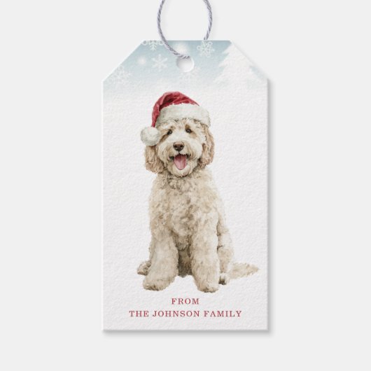 Weihnachts-Labradoodle-Geschenkanhänger Geschenkanhänger (Vorderseite)
