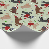 Weihnachts Labradoodle Green Geschenkpapier (Ecke)