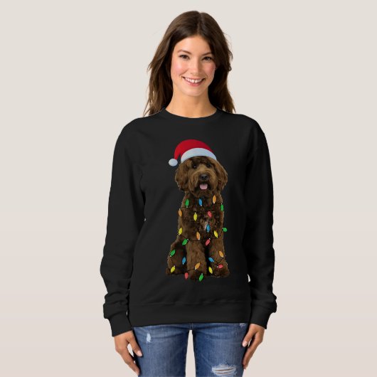 Weihnachts-Labradoodle Sweatshirt (Vorne ganz)