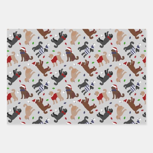 Weihnachts Labradoodle Wrapping Paper Sheets Geschenkpapier Set (Vorderseite 3)