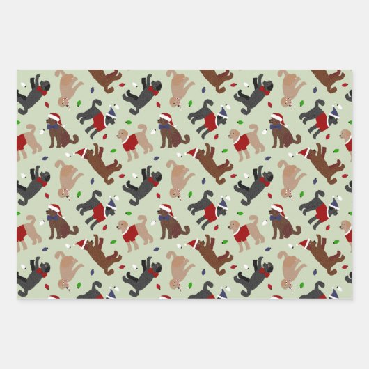 Weihnachts Labradoodle Wrapping Paper Sheets Geschenkpapier Set (Vorderseite 2)