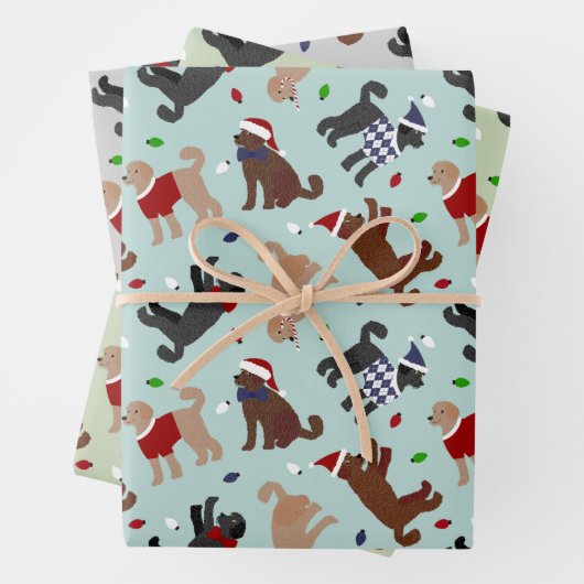 Weihnachts Labradoodle Wrapping Paper Sheets Geschenkpapier Set (Beispiel)