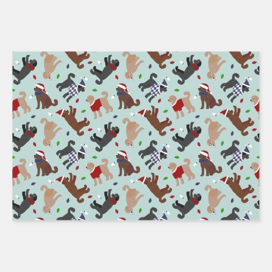 Weihnachts Labradoodle Wrapping Paper Sheets Geschenkpapier Set (Vorderseite)