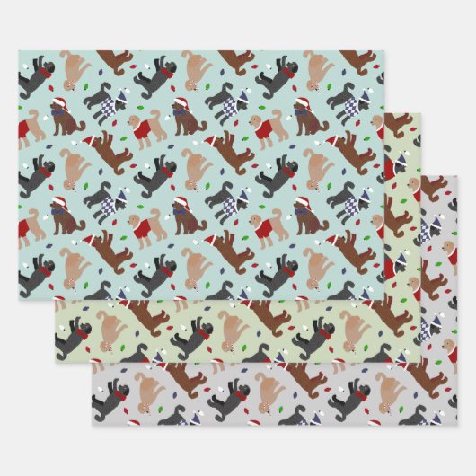 Weihnachts Labradoodle Wrapping Paper Sheets Geschenkpapier Set (Set)