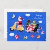 Weihnachts-Labrador-Delivery-Malerei Feiertagspostkarte (Vorne/Hinten)