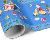Weihnachts-Labrador-Delivery-Malerei Geschenkpapier (Rolleneckpunkt)