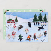 Weihnachts-Labrador-Fun-Malerei Einladung (Vorne/Hinten)