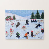 Weihnachts-Labrador-Fun-Malerei Puzzle (Horizontal)