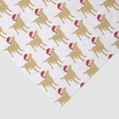 Weihnachts-Labrador-Gelber Hund in Weihnachtsmannm Seidenpapier (Ausschnitt)
