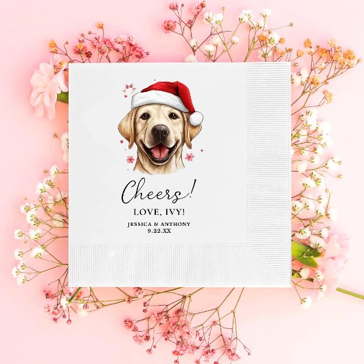 Weihnachts-Labrador-Hund Personalisierte Beifall Serviette