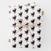 Weihnachts-Labrador-Hunde in Weihnachtsmannmütze Geschenkpapier Set (Beispiel)