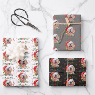 Weihnachts-Labrador-Hundeschleife Geschenkpapier Set