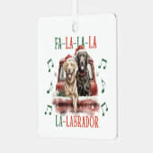 Weihnachts-Labrador-Hundeschmuck Ornament Aus Metall (Vorderseite links)
