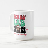 Weihnachts-Labrador-Mama Kaffeetasse (Vorderseite Links)