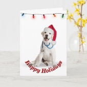 Weihnachts Labrador Retriever Doctor Karte (Gelbe Blume)