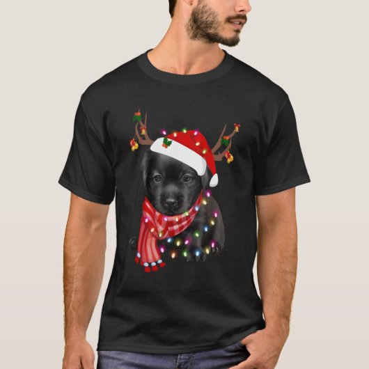Weihnachts Labrador Retriever Dog Black Lab Lover T-Shirt (Vorderseite)