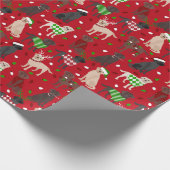 Weihnachts Labrador Retriever Geschenkpapier (Ecke)