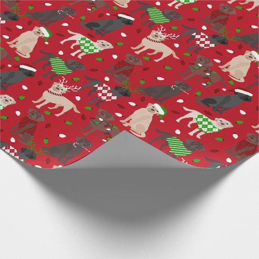 Weihnachts Labrador Retriever Geschenkpapier (Ecke)