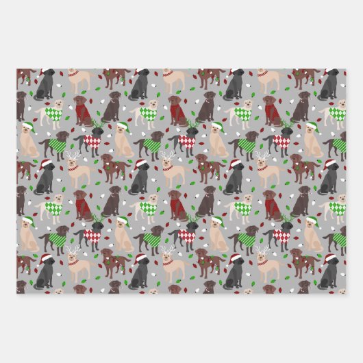 Weihnachts Labrador Retriever Geschenkpapier Set (Vorderseite 3)