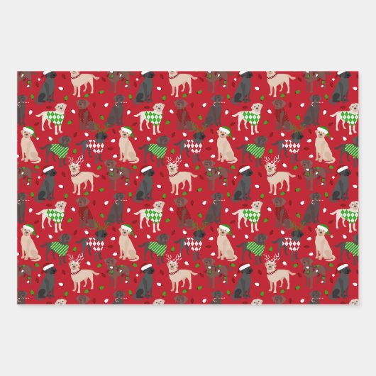 Weihnachts Labrador Retriever Geschenkpapier Set (Vorderseite)