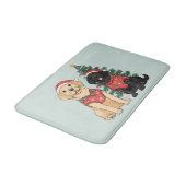 Weihnachts-Labrador Retriever Hunde Badematte (Schrägansicht)