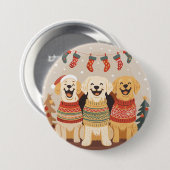 Weihnachts-Labrador Retriever Hunde Button (Vorne & Hinten)