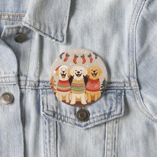 Weihnachts-Labrador Retriever Hunde Button (Beispiel)