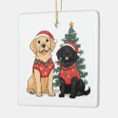 Weihnachts-Labrador Retriever Hunde Keramikornament (Links)