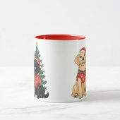 Weihnachts-Labrador Retriever Hunde Tasse (Zentrum)