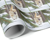 Weihnachts-Labrador-Retriever im Schnee Geschenkpapier (Rolleneckpunkt)