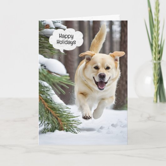 Weihnachts-Labrador-Retriever im Schnee Karte (Vorderseite)