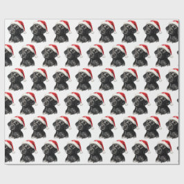 Weihnachts-Labrador Retriever in Schwarz  Geschenkpapier