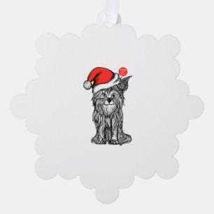 Weihnachts Labrador Retriever in Weihnachtsmannmüt Ornament Karte