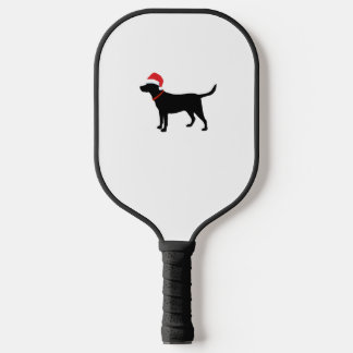 Weihnachts Labrador Retriever in Weihnachtsmannmüt Pickleball Schläger
