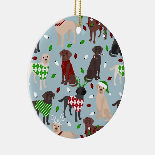 Weihnachts Labrador Retriever Keramik Ornament (Rechts)